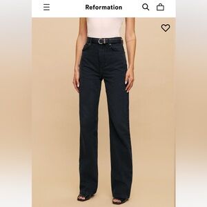 REFORMATION Wilder High Rise Wide Leg Jeans Black